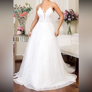 Elizabeth K by gls wedding/bridal gown, quinceanera, prom glitter dress, large